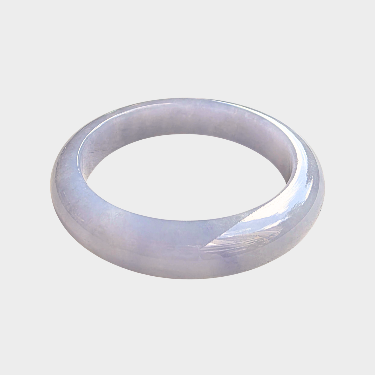 Lavender Jadeite Jade Bangle - 55mm Half Round