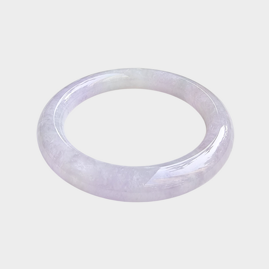 Lavender Jadeite Jade Bangle - 55mm Round