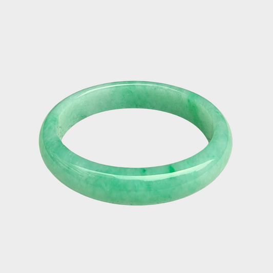 Apple Green Jadeite Jade Bangle - 54mm Oval