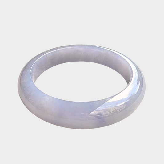 Lavender Jadeite Jade Bangle - 55mm Half Round