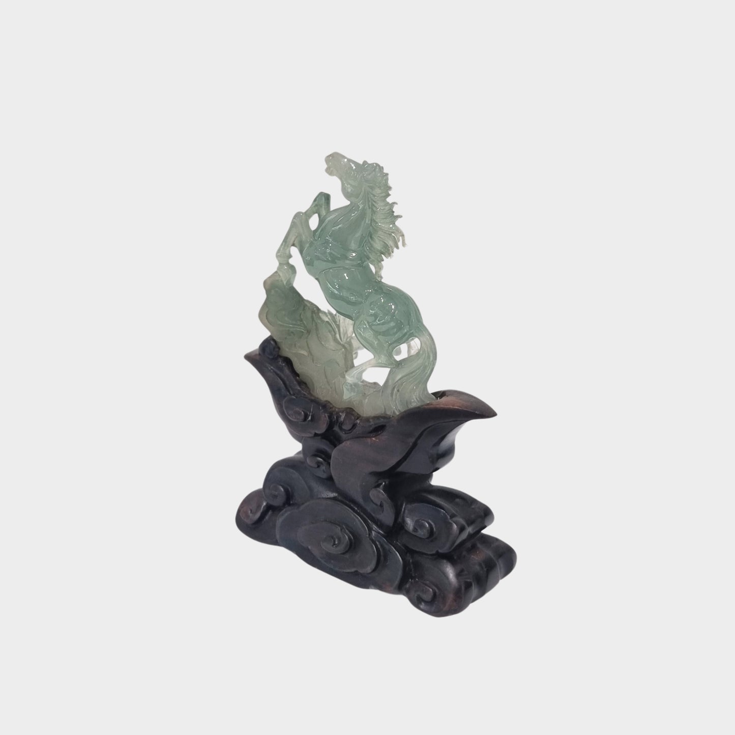 Icy "Galloping Horse" Jadeite Jade Display