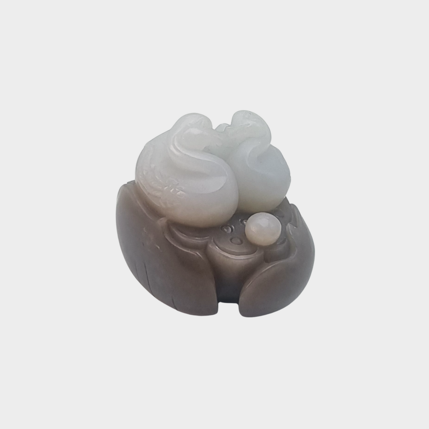 "Mandarin Ducks" Nephrite Jade Display